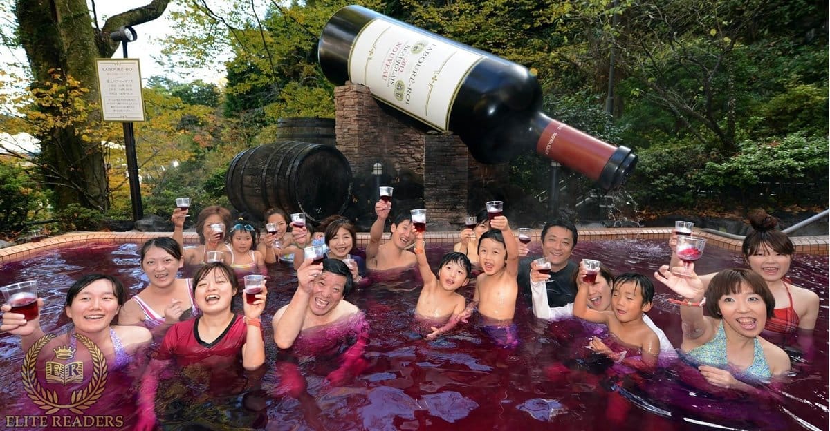 This Japanese Spa Offers Swimming Pools Filled with Red Wine