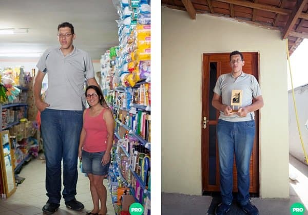 Image result for Brazilâs Tallest Man and his woman