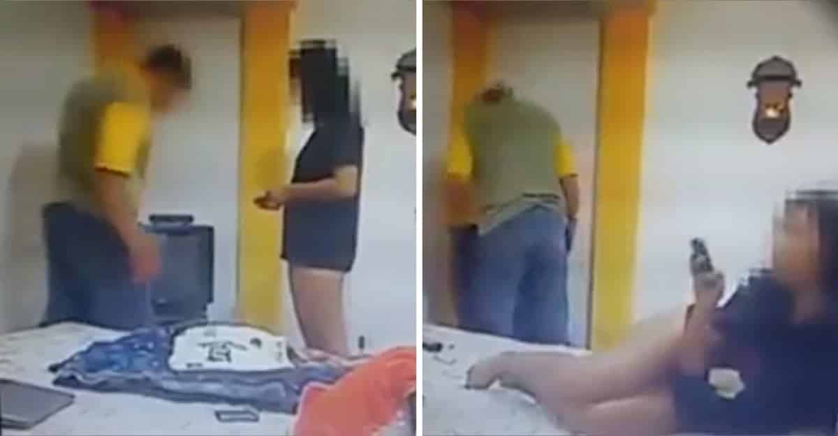 Hidden Camera Footage Shows Naughty Wife Attempting To Seduce A Tv Repairman
