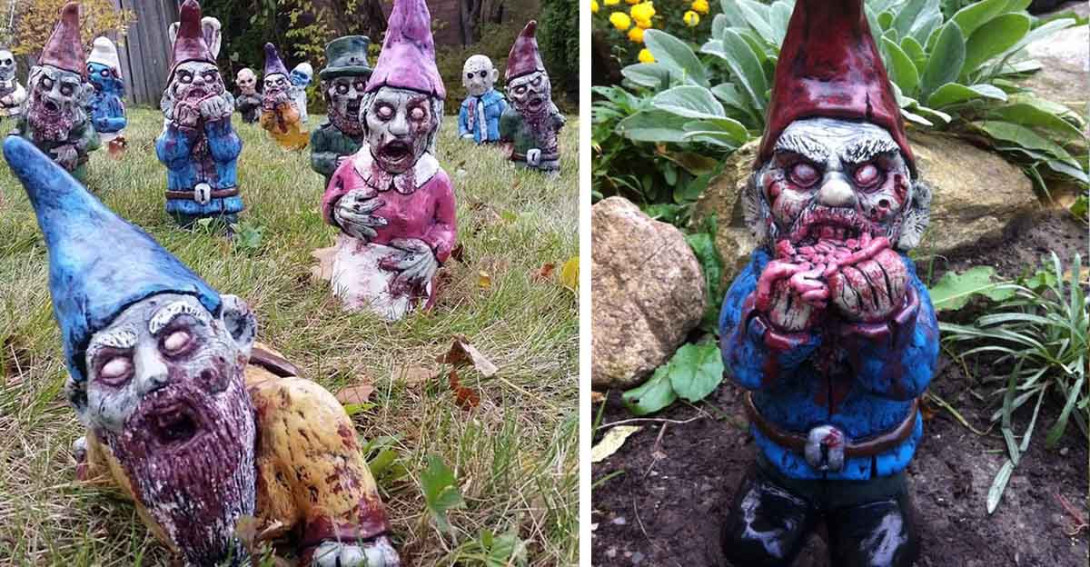 These Zombie Garden Gnomes Are Seriously Creepy.