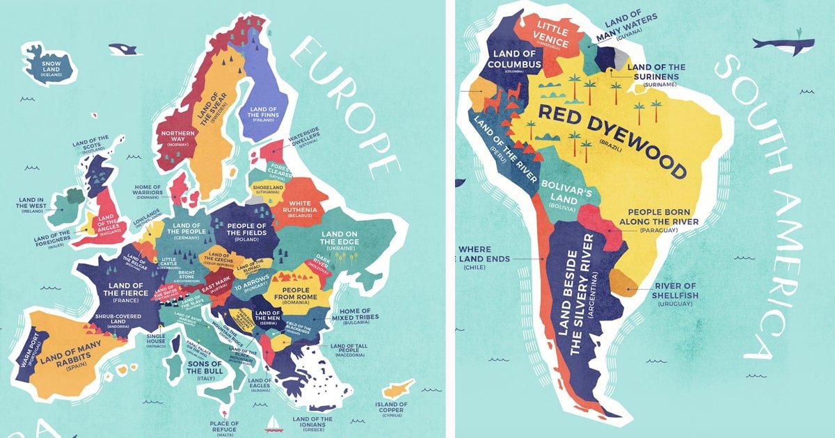 Awesome World Map Shows Literal Translations Of Every Country S Name
