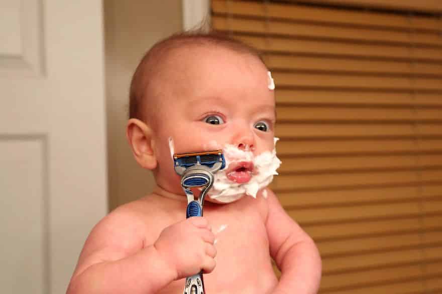 Dad Takes Funny Photos of His Premature Baby Doing "Manly Things" - Elite  Readers