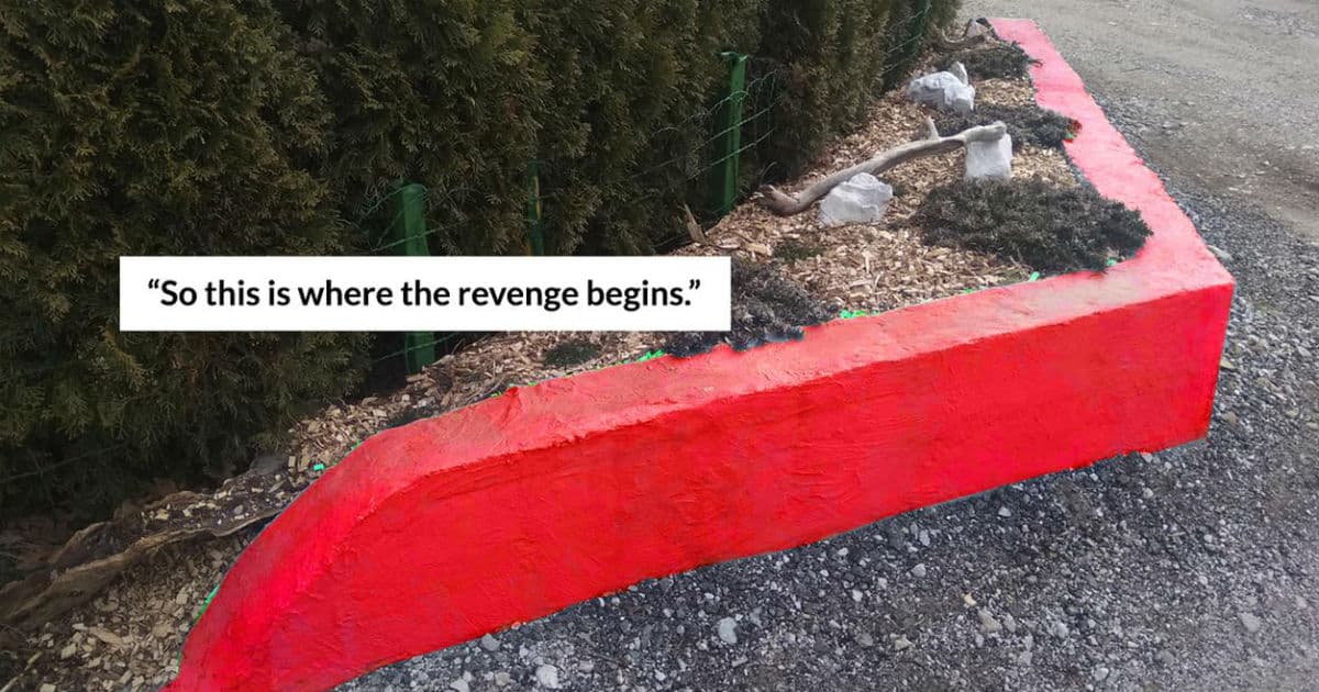Guy Installs Concrete Barrier For Revenge After Neighbors Kept